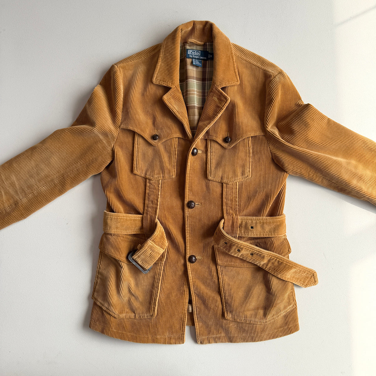 Polo Ralph Lauren (S) Norfolk Corduroy Belted Tan Coat Jacket