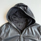 rag & bone (L) Glove Soft Lamb Leather Hooded Black Jacket