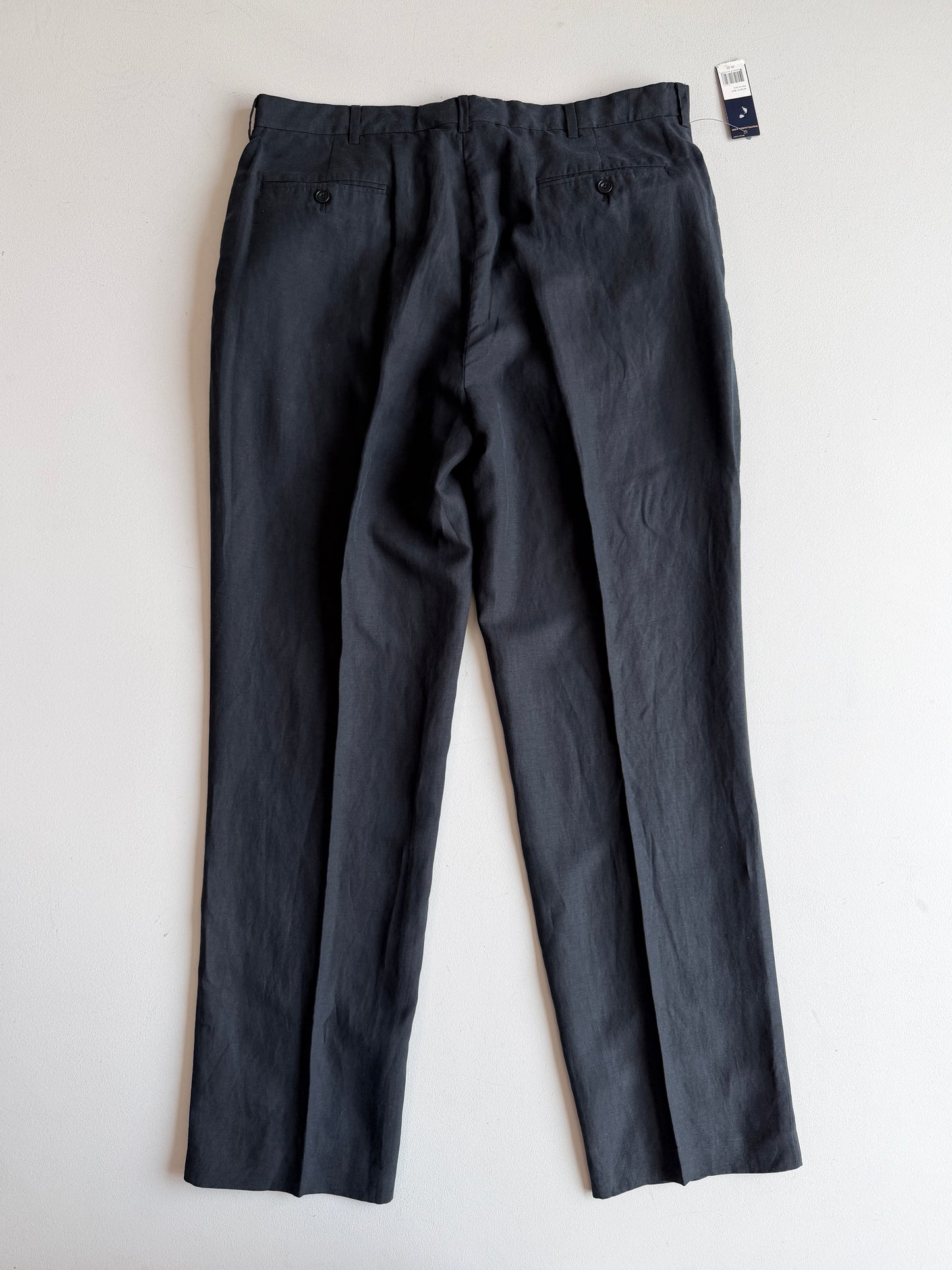 NWT Polo Ralph Lauren (36x32) Linen/Silk Navy Blue Trouser Pants