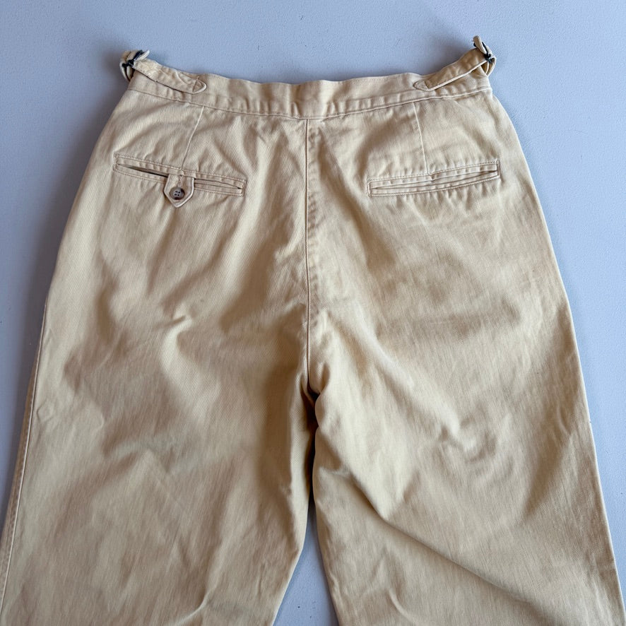 VNTG Polo Ralph Lauren (31x33) Pleated Side-Tab Brushed Cotton Twill Chino Pants