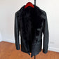 Giorgio Armani (48IT /38R) Lamb Shearling Leather Black Button Coat
