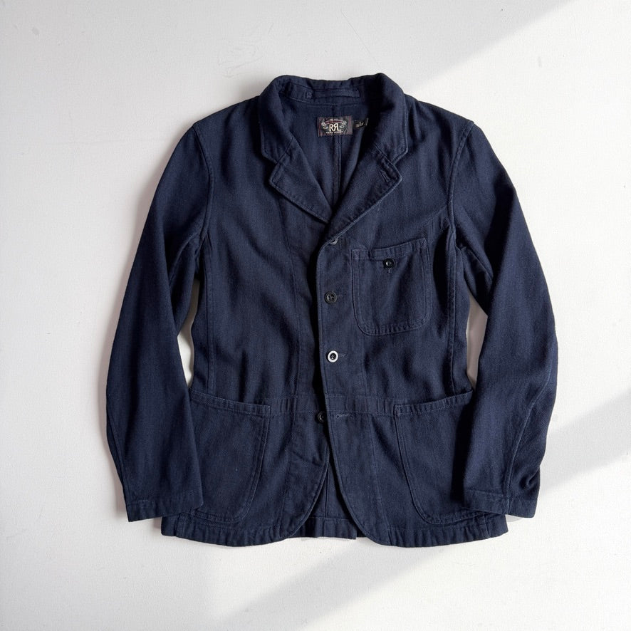 RRL Ralph Lauren (S) Indigo Brushed Cotton/Wool Herringbone Sport Coat