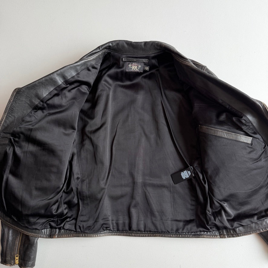 Rare! RRL Ralph Lauren (L) Hand Painted "Lucky Tens" Motorcycle Jacket