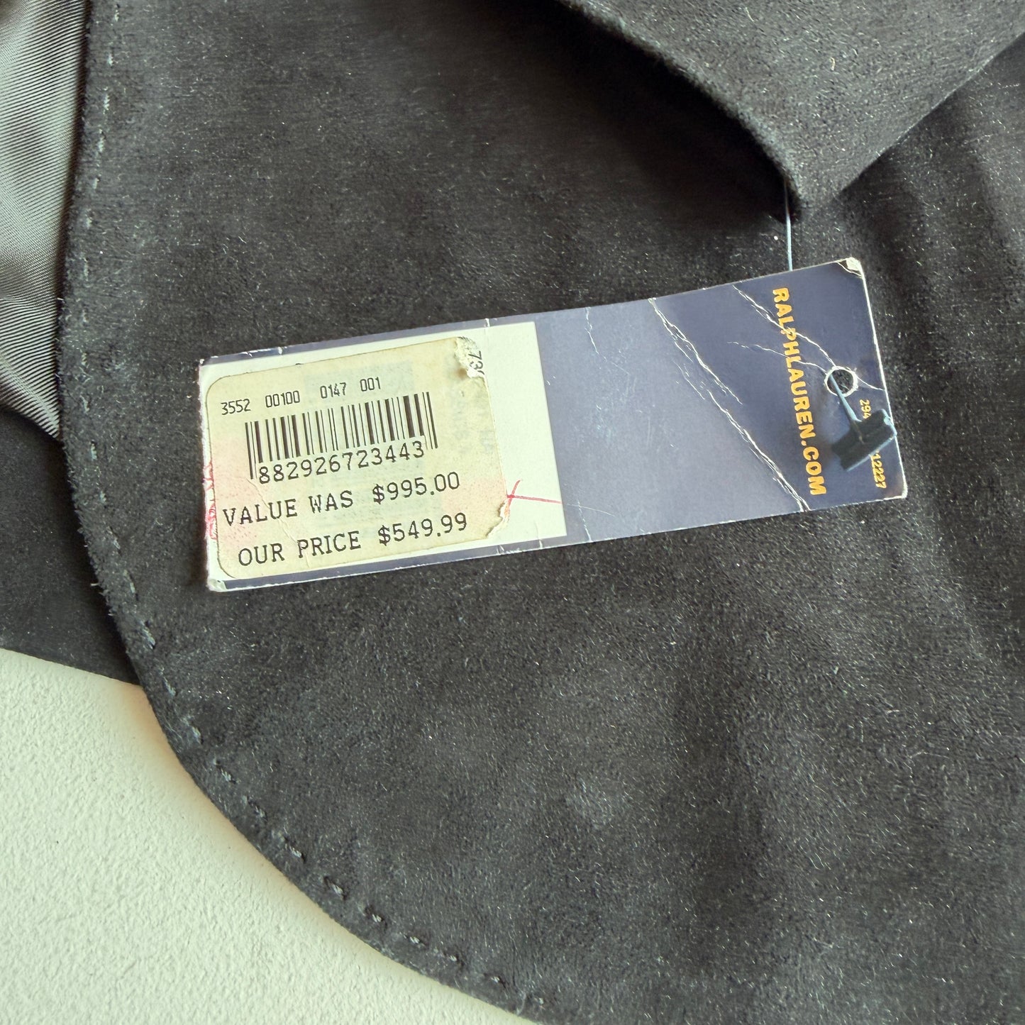 NWT Polo Ralph Lauren (L) Suede Leather Hacking Equestrian Black Sports Jacket Coat