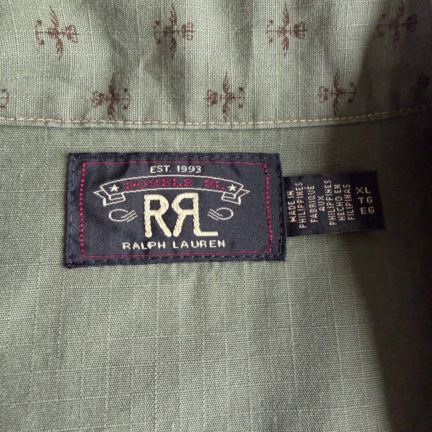 NWOT RRL Ralph Lauren (XL) Evanston Cotton Ripstop Short Sleeve Camp Shirt