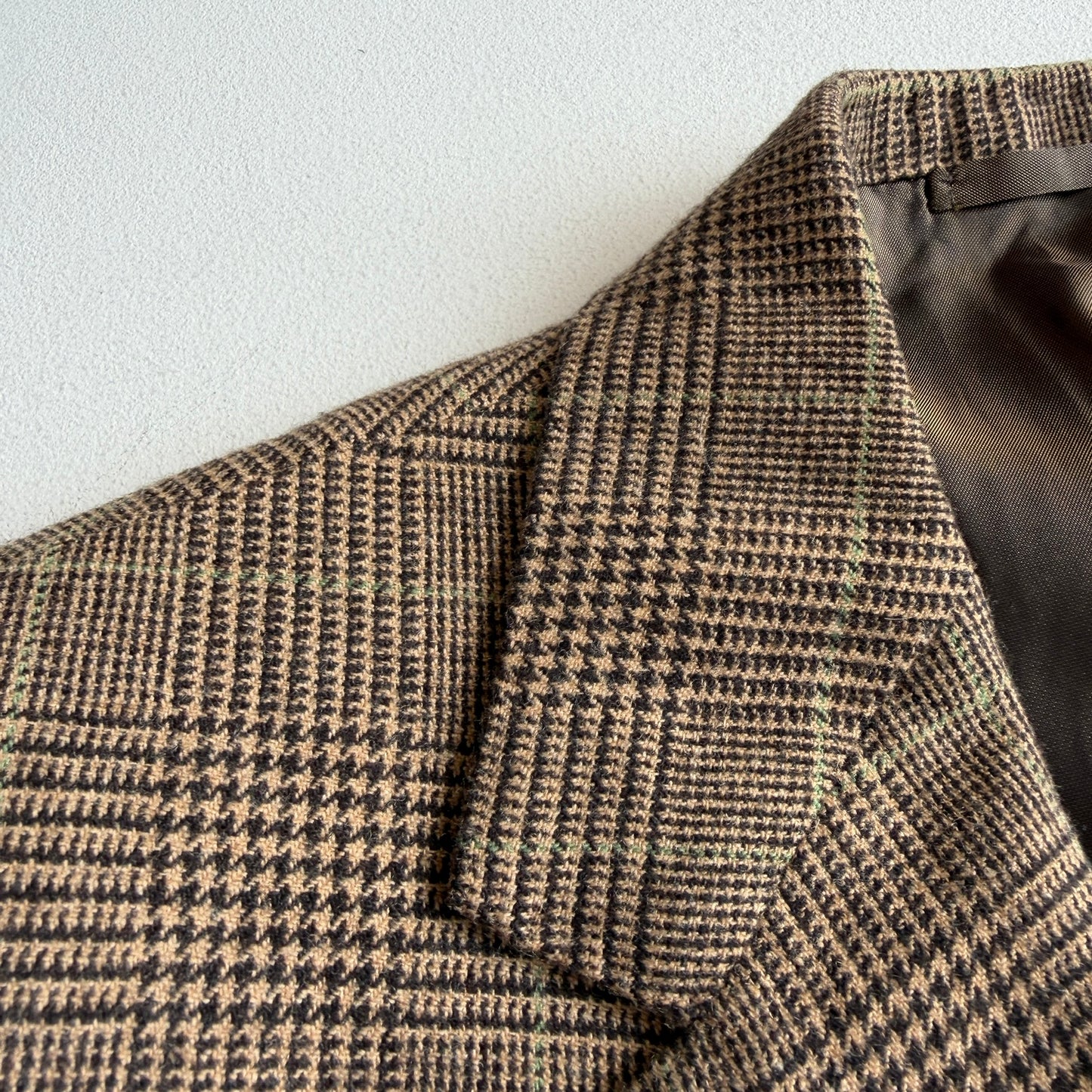 Ralph Lauren Purple Label (40R) Wool Flannel Glen Plaid Brown Sports Coat