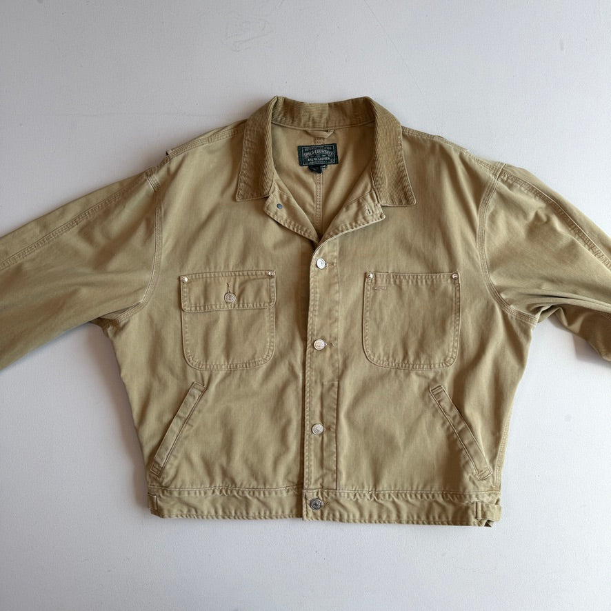 VNTG Ralph Lauren Polo Country (L) Desert Tan Cotton Twill Trucker Jacket