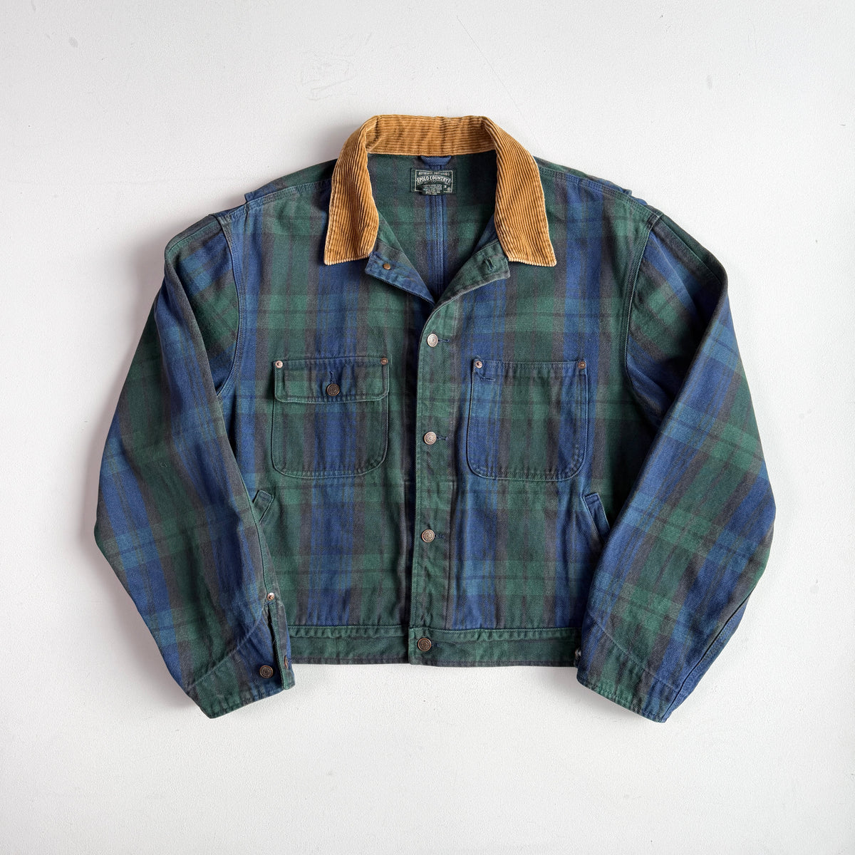 VNTG Ralph Lauren Polo Country (XL) Black Watch Denim Western Trucker Jacket