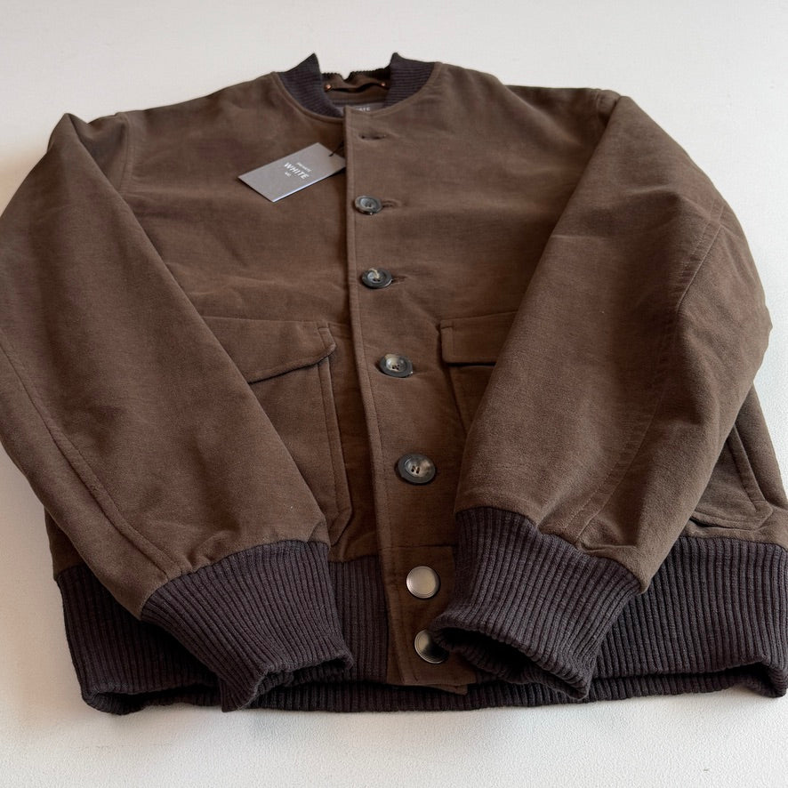 NWT Private White VC (3 / S) Brown Moleskin Cotton Blend Bomber Jacket