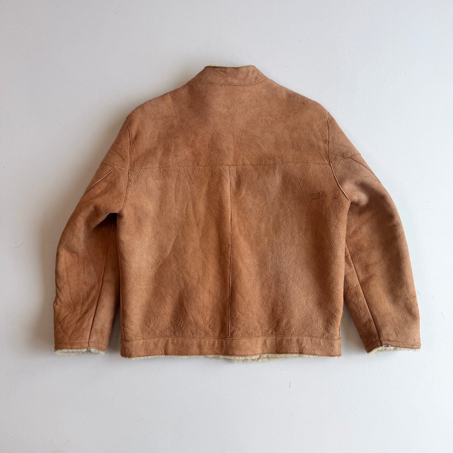Ermenegildo Zegna (50IT /M) Leather Shearling Tan Bomber Jacket