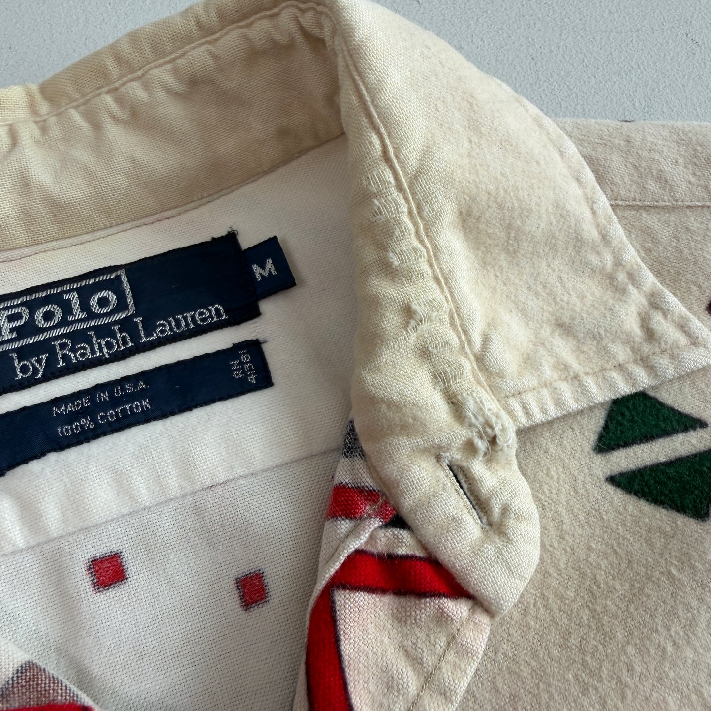 VNTG Polo Ralph Lauren (M) Arctic Sled Dog Flannel Cotton Shirt