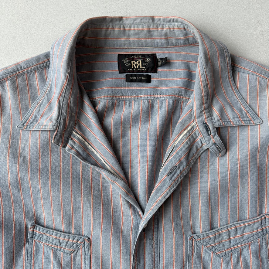 RRL Ralph Lauren (XL) Selvedge Chambray Cotton Striped Heritage Shirt