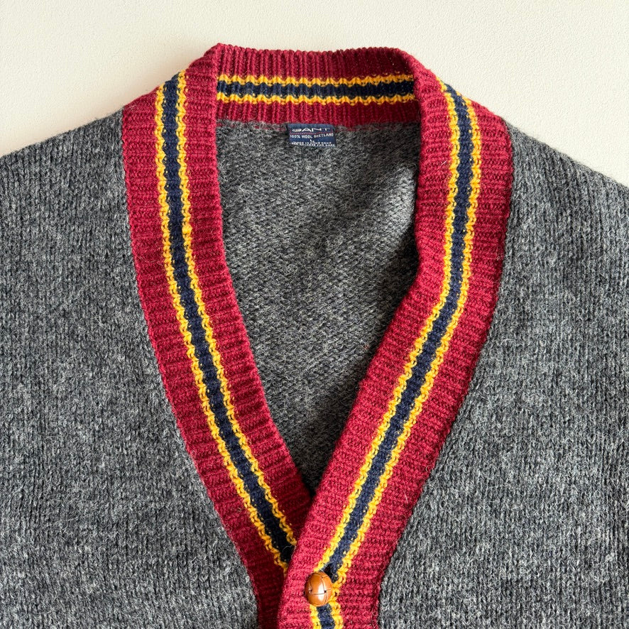 VNTG GANT (L) Ivy Prep "Gryffindor" Shetland Wool Cardigan Sweater