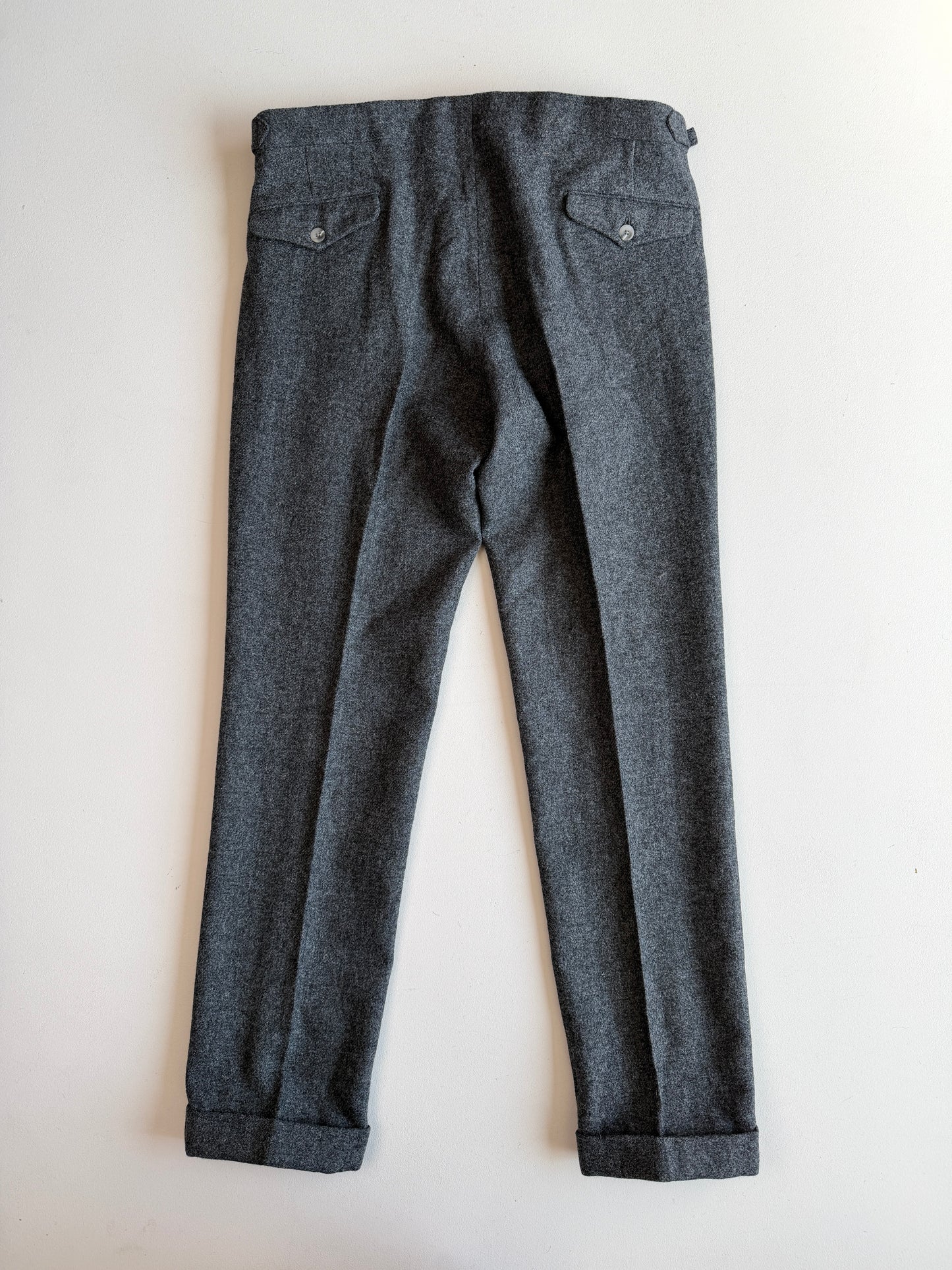 NWT Paul Stuart (38x32) Pleated Side-Tab Tweed Wool Gray Pants