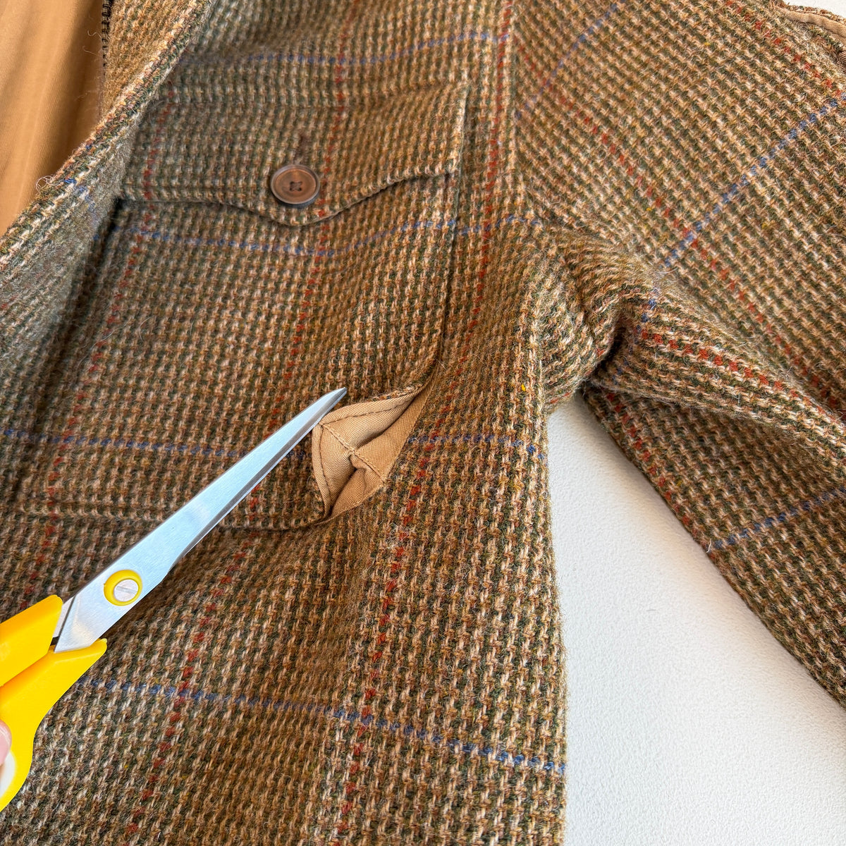 Polo Ralph Lauren (42L) Wool Tweed Olive Overcheck Field Belted Sport Jacket Coat