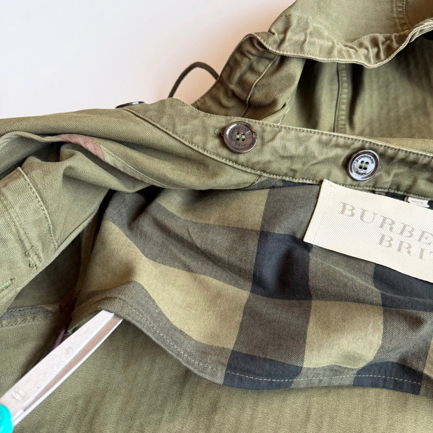 Burberry Brit (L) Military Green Cotton Herringbone Field Jacket