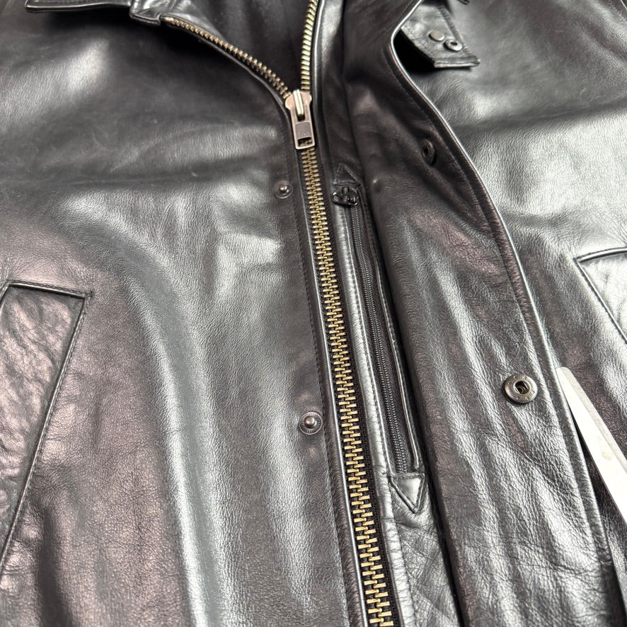 Polo Ralph Lauren (XL) Black Leather Field Coat