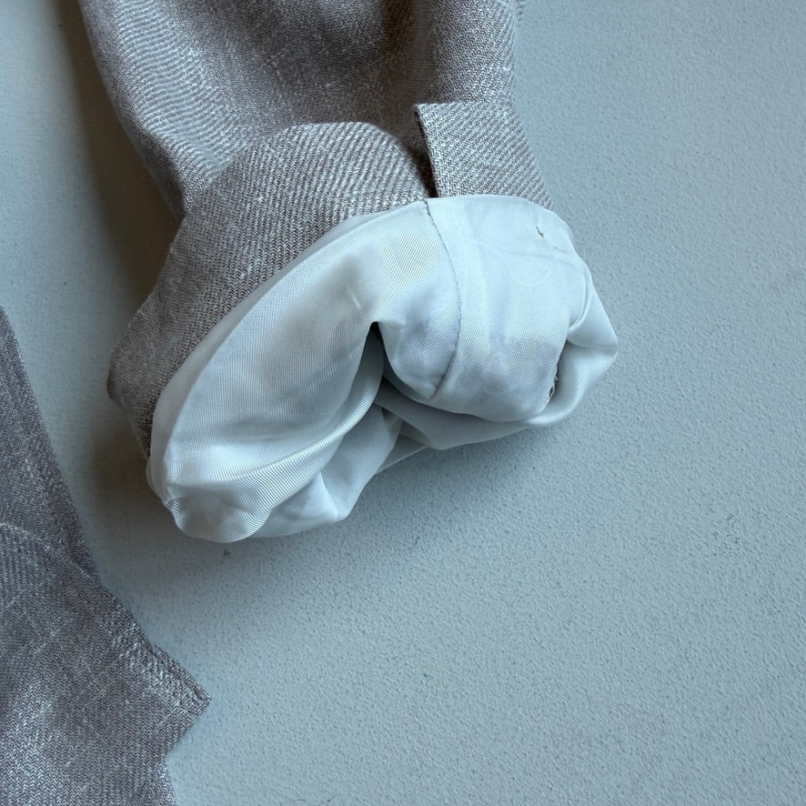 Ermenegildo Zegna (56R) Taupe Linen/Wool/Silk Unstructured Crossover "Shirt Jacket"