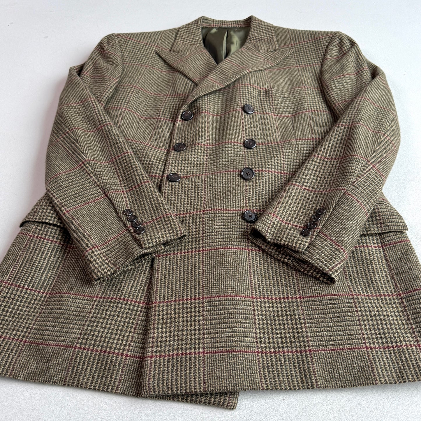Ralph Lauren Purple Label (44L) 8x4 Cashmere Flannel Prince of Wales Coat