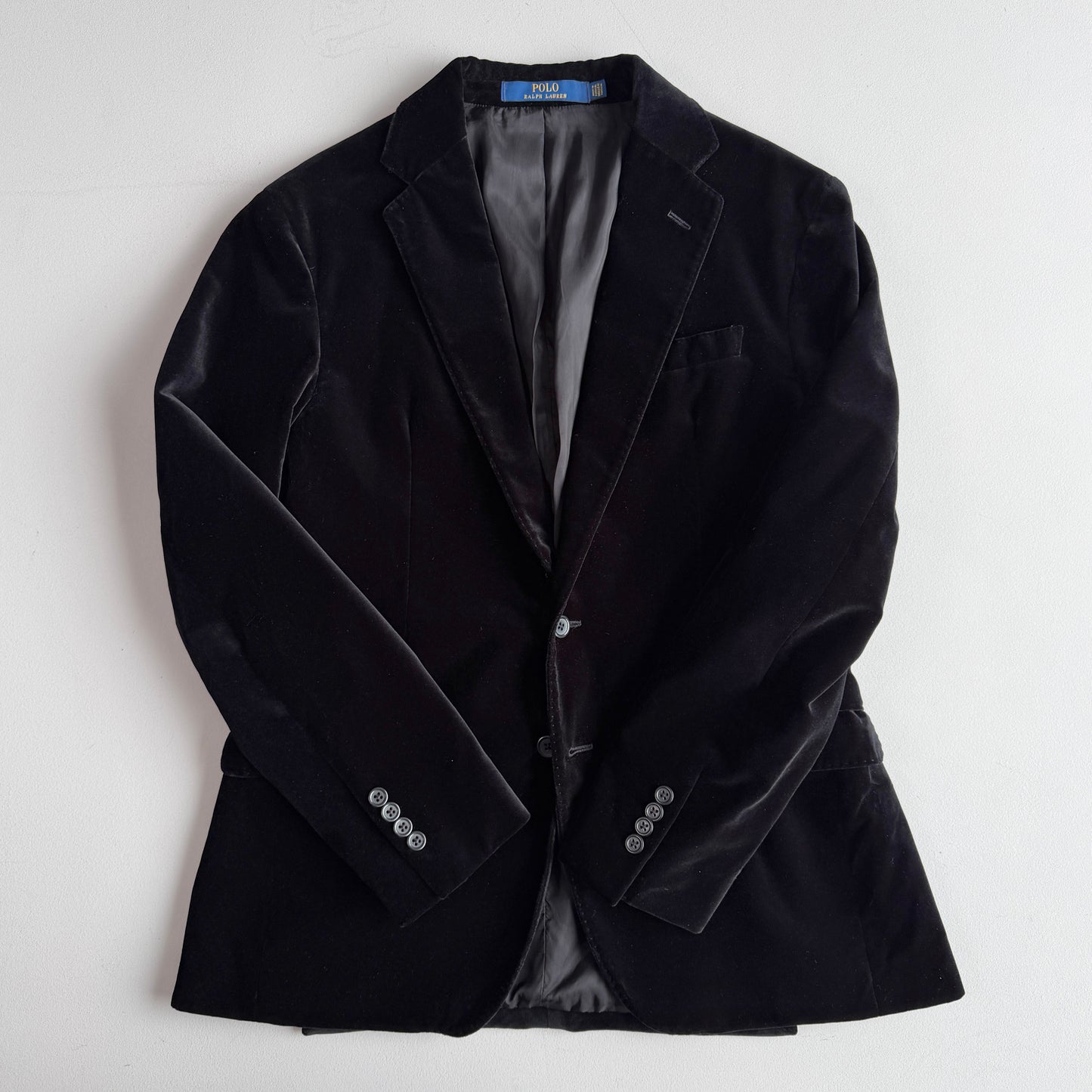 Polo Ralph Lauren (40R) Black Velvet Velour 100% Cotton Sport Coat