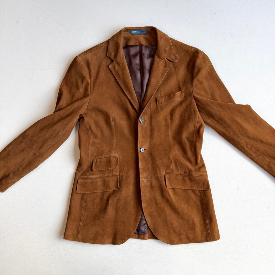 Polo Ralph Lauren (40R) Suede Leather Brown Hacking Jacket Coat