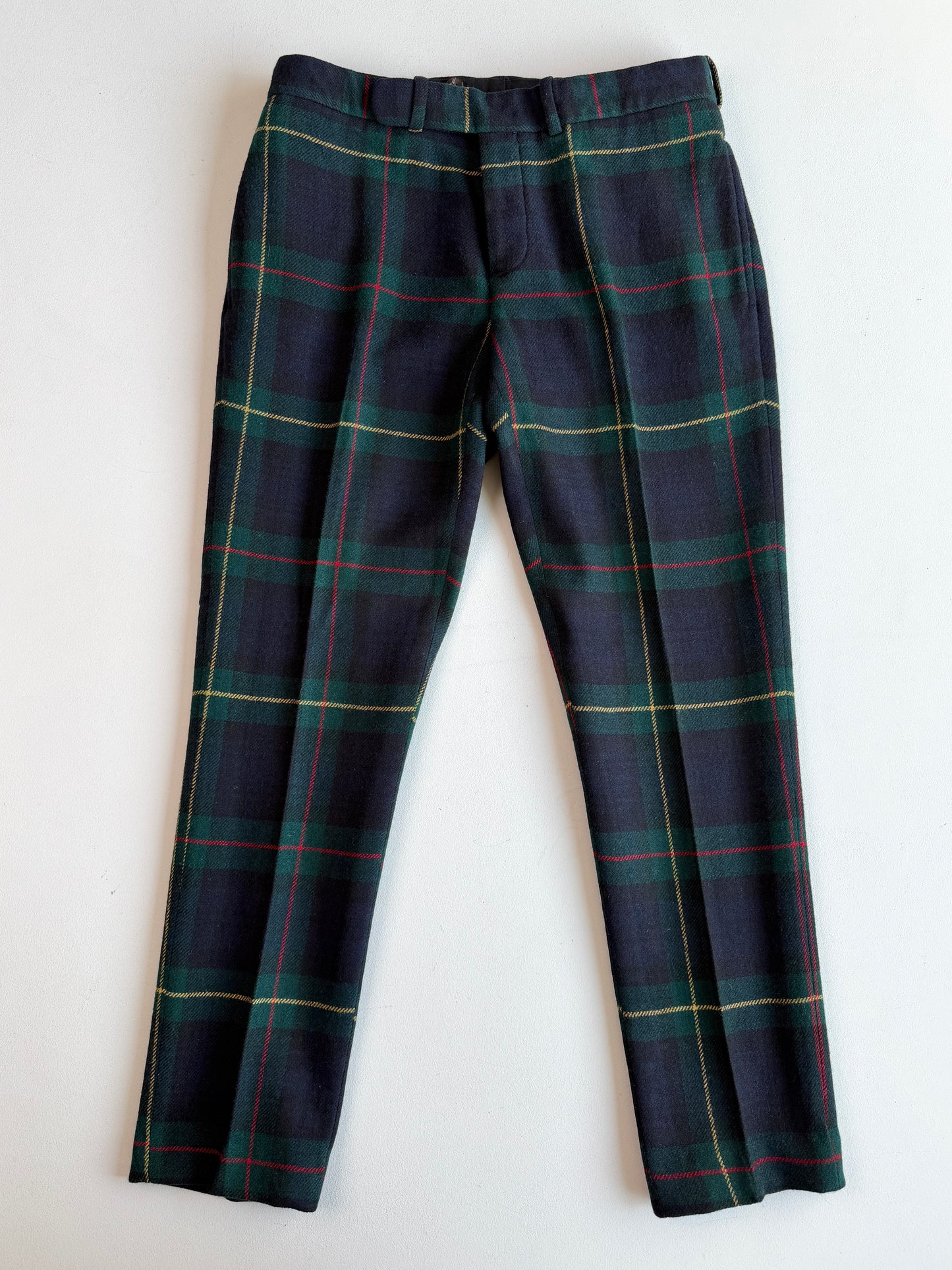 Polo Ralph Lauren (34x31) Wool Tartan Side Tab Red/Yellow Accent Pants