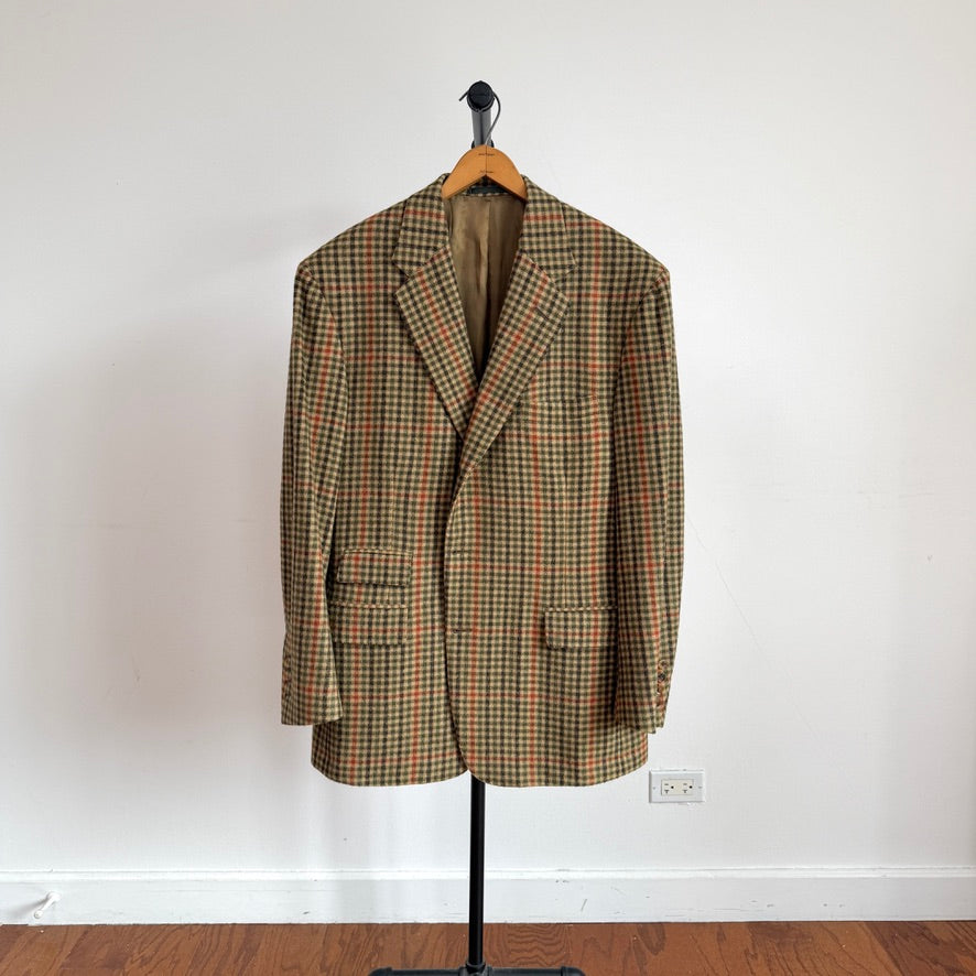 Ralph Lauren Purple Label (42R) Cashmere Flannel Full-Canvas Houndstooth Check Sport Coat