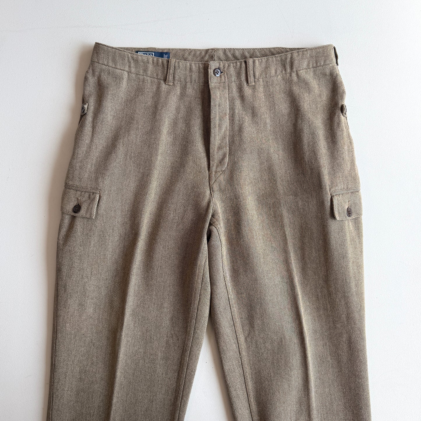 VNTG Polo Ralph Lauren (36x33) Taupe Cotton Twill Cargo Utility Pants