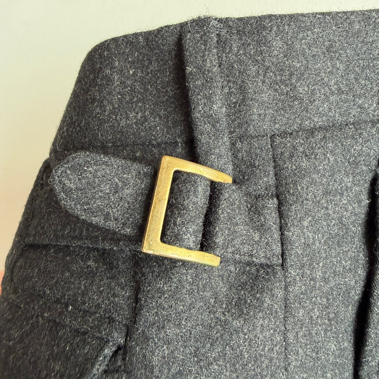 Polo Ralph Lauren (34x34) Brass Side Tab Wool/Cashmere Flannel Trouser Pants