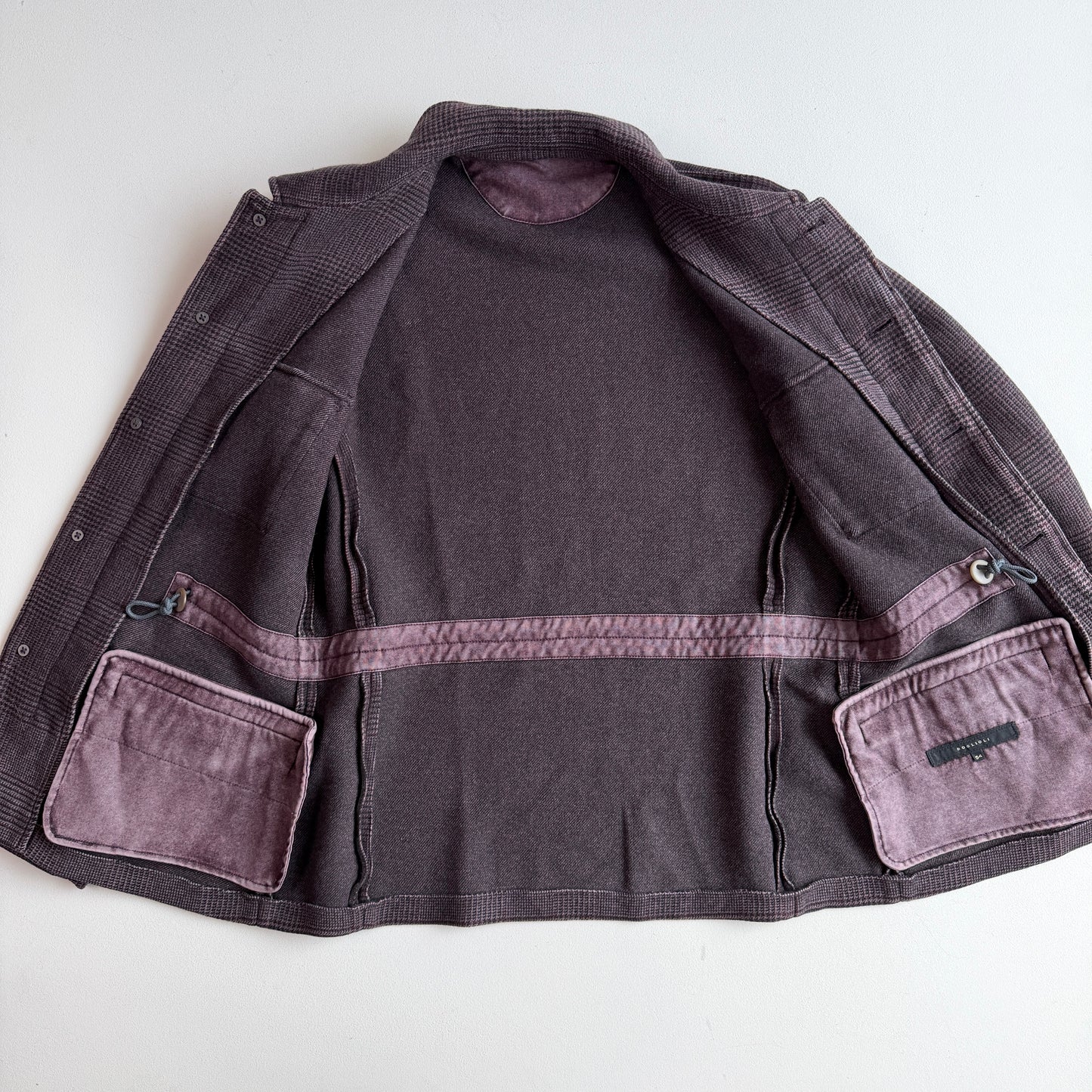 Boglioli (54IT / XL) 100% Cashmere Glen Plaid Maroon Field Jacket