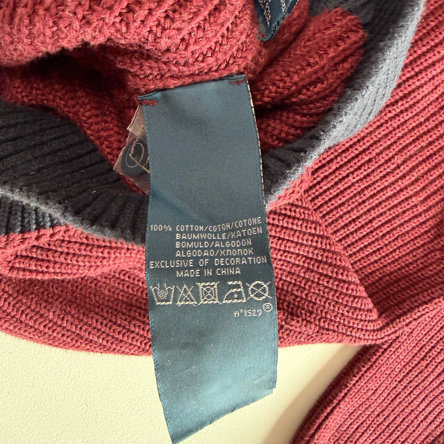 Polo Ralph Lauren (S) 100% Wool Maroon Shawl Collar Rib-Knit Sweater