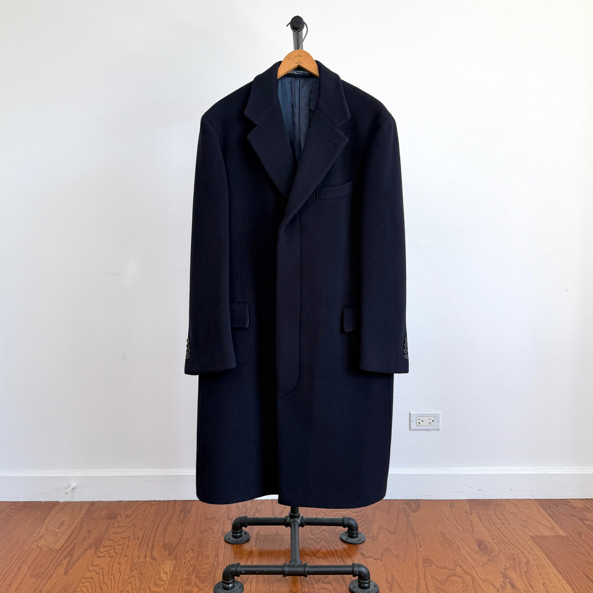 Polo Ralph Lauren (40R) Navy Blue 100% Wool Melton Overcoat