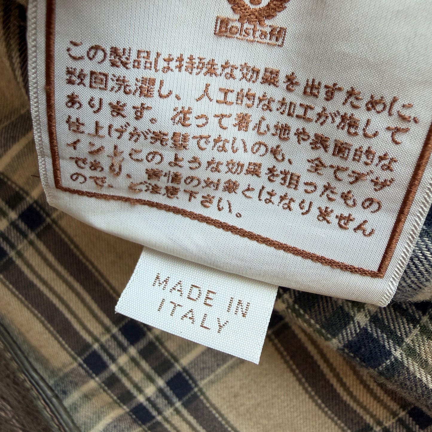 Belstaff Gold Label (L) Taupe Leather Belted Asymmetrical Zip Jacket