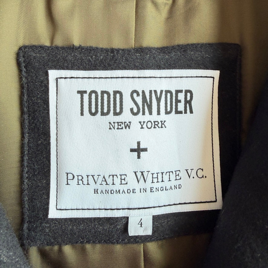 Todd Snyder / Private White VC (4 /M) Wool Gray Chalk Stripe Topcoat