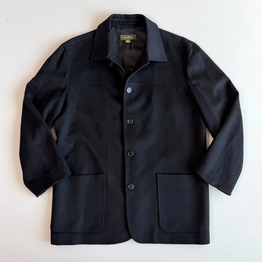 Ermenegildo Zegna (50IT / M) 100% Cashmere Flannel Black Car Coat
