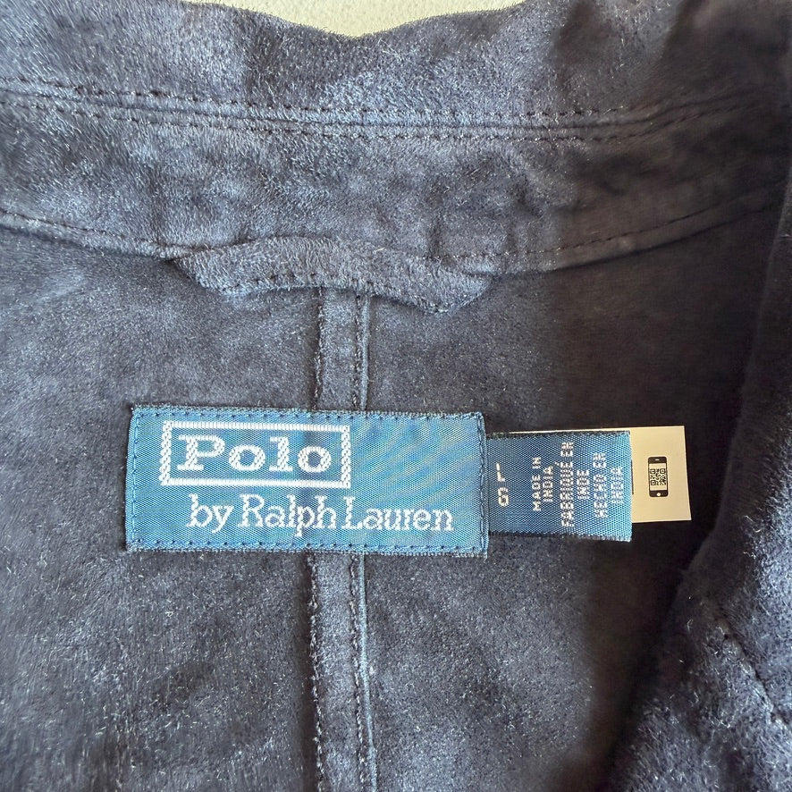 Polo Ralph Lauren (L) Navy Blue Goat Suede Leather Field Chore Sports Coat