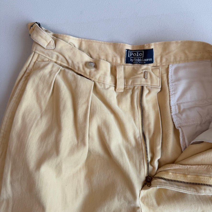 VNTG Polo Ralph Lauren (31x33) Pleated Side-Tab Brushed Cotton Twill Chino Pants