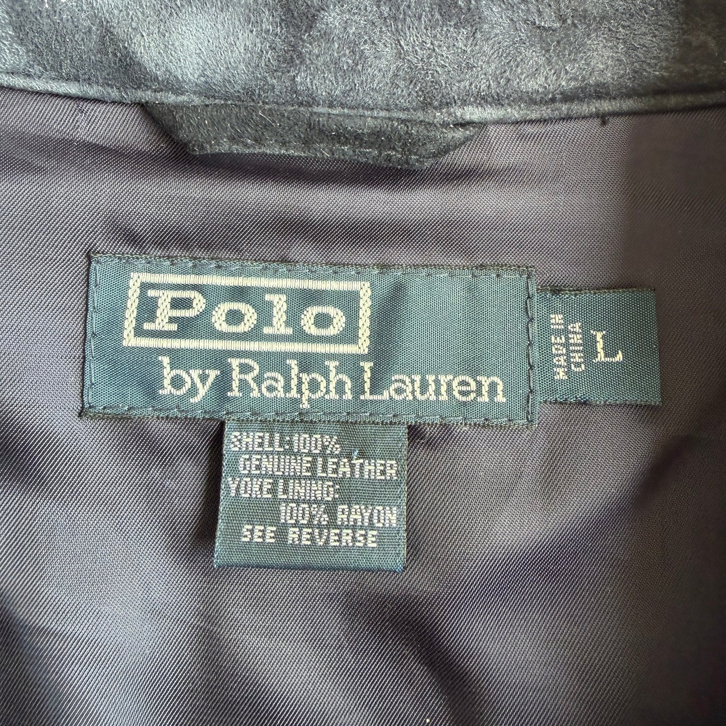 Polo Ralph Lauren (L) Blue Suede Leather Safari Belted Jacket Coat
