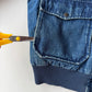 VNTG Polo Ralph Lauren (S) Shearling Collar Denim Flannel Lined Bomber Jacket