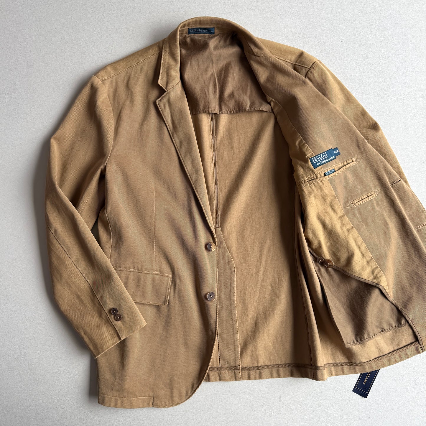 NWT Polo Ralph Lauren (44R) Cavalry Twill Cotton Khaki 3-2 Roll Sport Coat