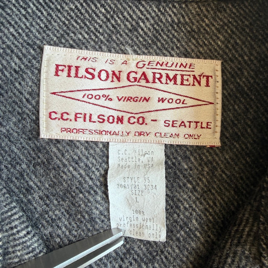 VNTG Filson (L) Style 95 Mackinaw Wool Gray Cape Coat