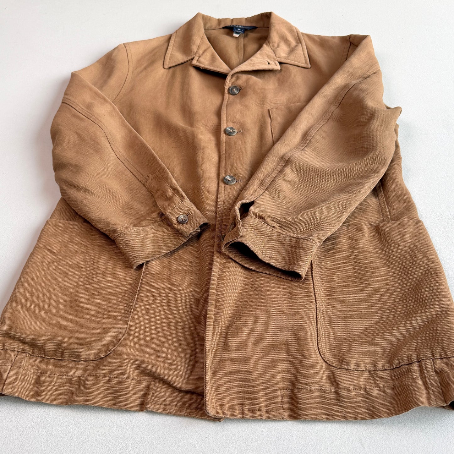 VNTG Polo Ralph Lauren (M) RARE Linen Cotton Canvas Chore Coat