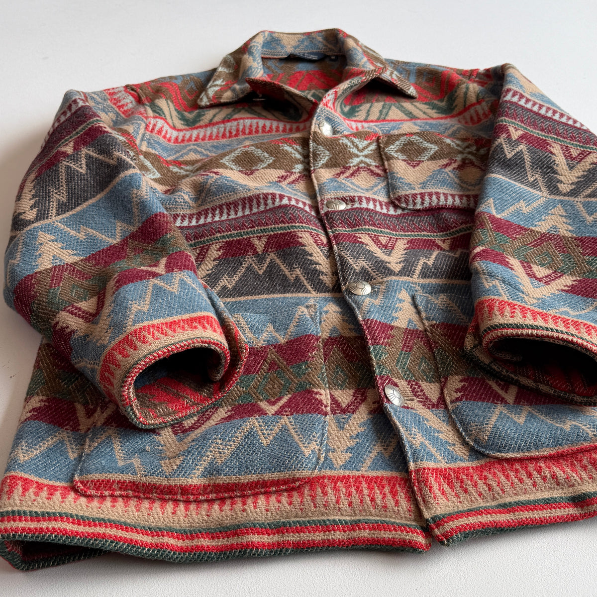 VNTG Polo Ralph Lauren (M) Wool Blanket Southwest Beacon Button Jacket