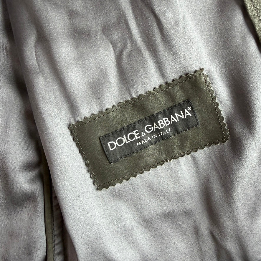 Dolce & Gabbana (50IT) Thin/Skived Lamb Leather Lined Cafe Racer Jacket