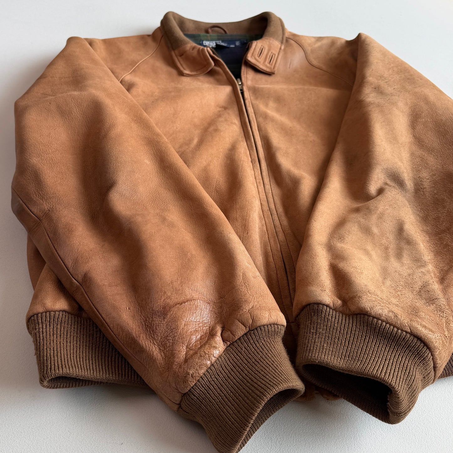 VNTG Polo Ralph Lauren (L / XL) Faded Raglan Leather Brown Jacket