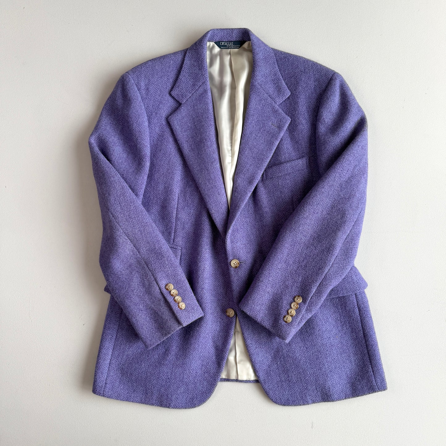 VNTG Polo Ralph Lauren (42S / 42R) Lavender 100% Wool Tweed Sport Coat