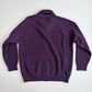 Paul Stuart (XL) Royal Purple Wool Heavy Rib-Knit Zip Sweater Cardigan