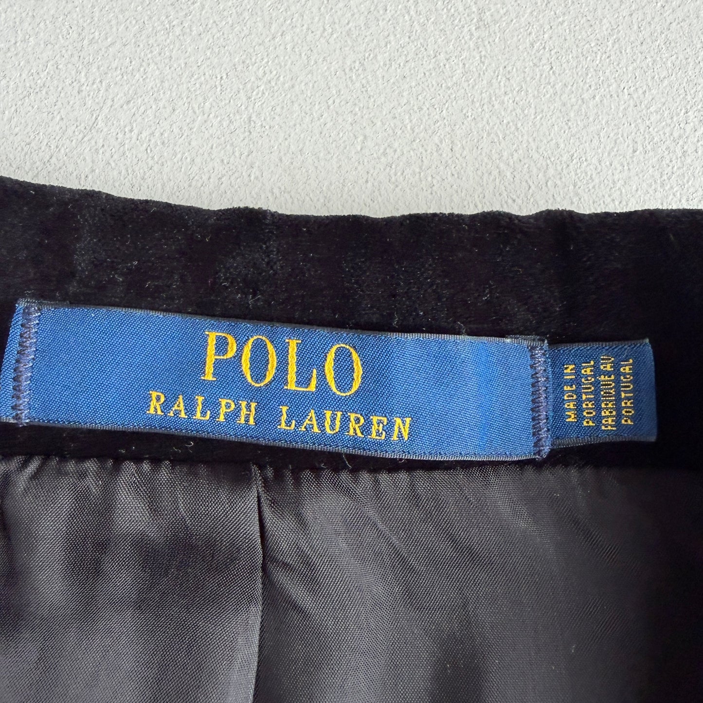 Polo Ralph Lauren (40R) Black Velvet Velour 100% Cotton Sport Coat