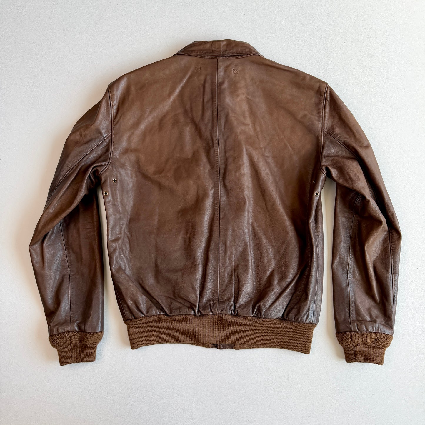 NWT Polo Ralph Lauren (L) A2 Bomber Farrington Leather Brown Jacket