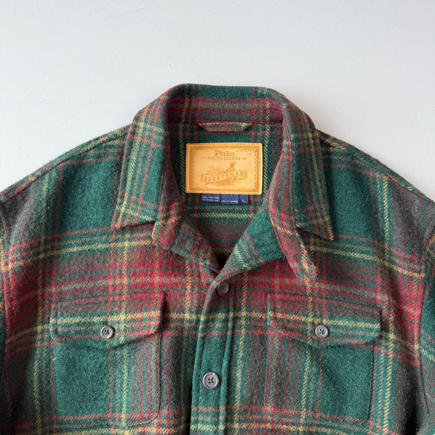 VNTG Polo Ralph Lauren (L) Wool Plaid Sportsman Button Jacket
